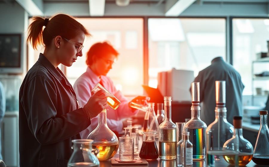 Students working in a teaching laboratory