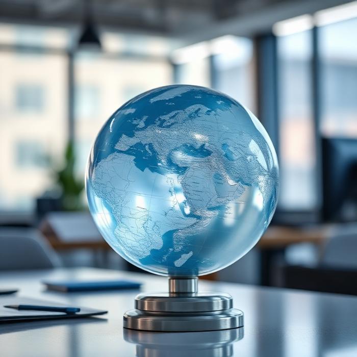 Glass globe representing global logistics